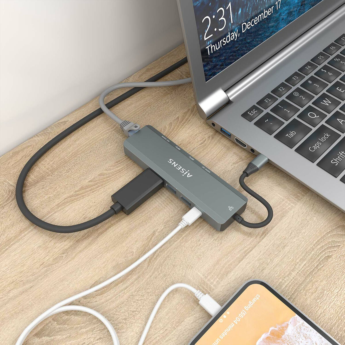 USB-jaotur Aisens ASUC-5P011-GR Hall